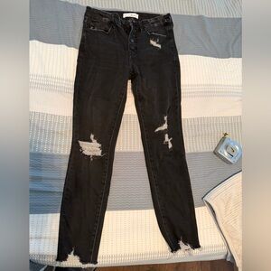KanCan Black Distressed High-Rise Skinny Jeans Sz 7/27